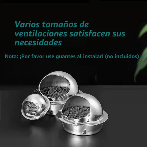 Vista 5 de Cubierta de ventilación de pared de 4 pulgadas Allvent, rejilla de escape redonda de acero inoxidable, salida de ventilación de aire de pared