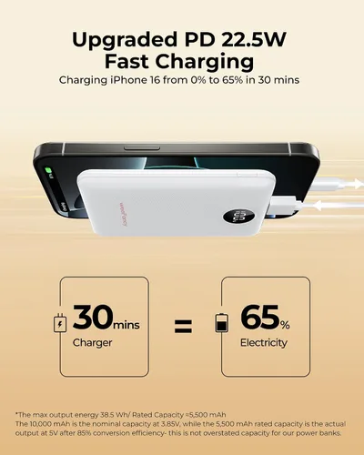 Vista 3 de Mini cargador portátil ultrafino de 10000 mAh y calentadores de manos eléctricos recargables, 2 paquetes de regalo