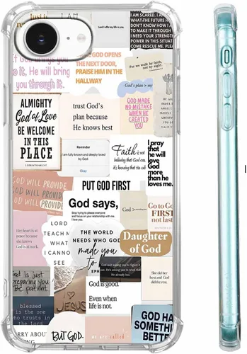 Vista 23 de Funda para Celular con Versículos de la Biblia, Colocación de Citas Cristianas de Jesús, Diseño Collage, Funda Protectora Suave de TPU de Moda
