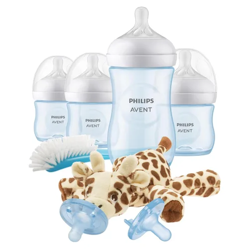 Vista 2 de Philips Avent SCD838/04 - Set de regalo para bebé azul con biberón natural con tetina de respuesta natural y Snuggle