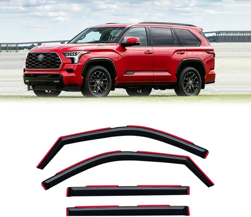 Vista 101 de Protectores de lluvia en canal para Jeep Grand Cherokee L 2021-2026, protectores de visera de ventana, deflector de ventilación, sombra viento humo