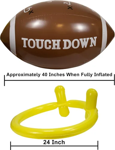 Vista 5 de GiftExpress Fútbol Americano Inflable Gigante Jumbo de 40" con Juego de Tee para Fiesta de Fútbol Americano, Día de Juego, Decoraciones Temáticas