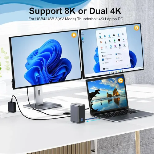 Vista 3 de Cable USB4 de 240 W de 3.3 pies [certificado USB-IF], carga PD, soporta sincronización de datos de 40 Gbps y 8K/5K @60 HZ, compatible