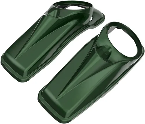 Vista 90 de Tapas para bocinas de motocicleta aptas para 2014+ Harley Touring Hard Saddle Bags - Whisky ámbar, 8 pulgadas Amber Whiskey