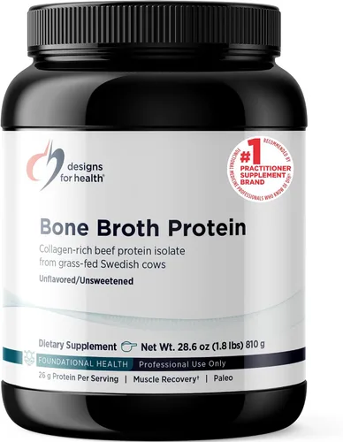 Vista 9 de Designs for Health Proteína en polvo de caldo de hueso, 0.74 oz de aislado de proteína de carne de res rica en colágeno alimentado con pasto