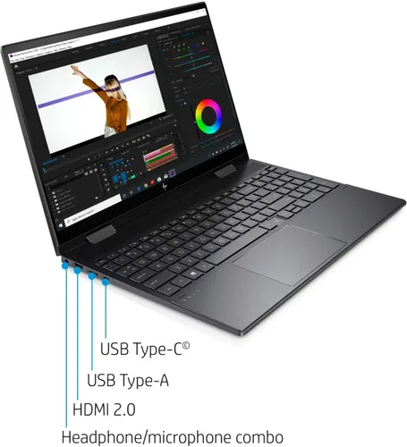 Vista 6 de Laptop HP Envy x360 2020 2 en 1, pantalla táctil Full HD de 15.6 pulgadas, procesador AMD Ryzen 5 4500U de hasta 4.0 GHz, memoria de 8 GB, SSD PCIe
