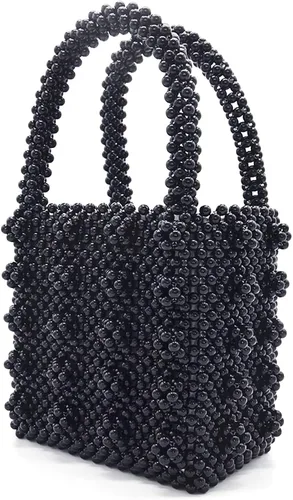Vista 2 de Miuco Bolsos de cuentas para mujer, hechos a mano, con perlas de cristal