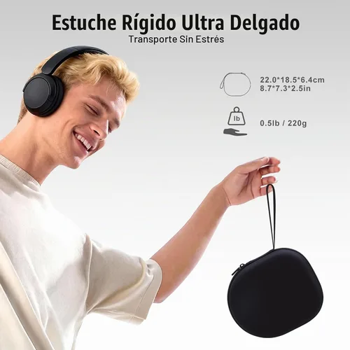 Vista 4 de XANAD Funda compatible con auriculares Sony WH-CH720N WH-CH520 con cancelación de ruido, color negro