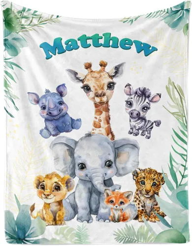 Vista 19 de Manta de bebé personalizada, manta con nombre personalizado para niños, bebés y adultos, mantas con animales personalizadas para niñas, niños