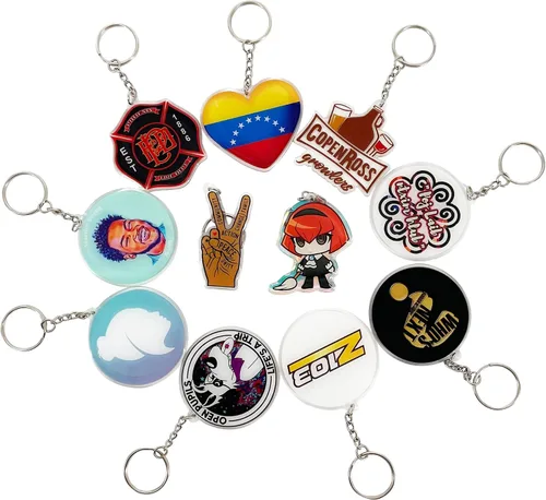 Vista 2 de GROZON 100 Pcs Custom Bulk Keychain Personalized Acrylic Keychains Promotion Gifts Promotion Items Key Tag Wholesale Keychain