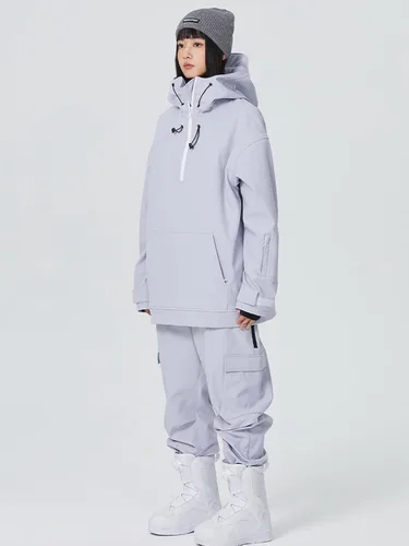 Vista 30 de RIUIYELE Traje de esquí para mujer, chaqueta y pantalones de snowboard para deportes al aire libre, traje de nieve con aislamiento impermeable