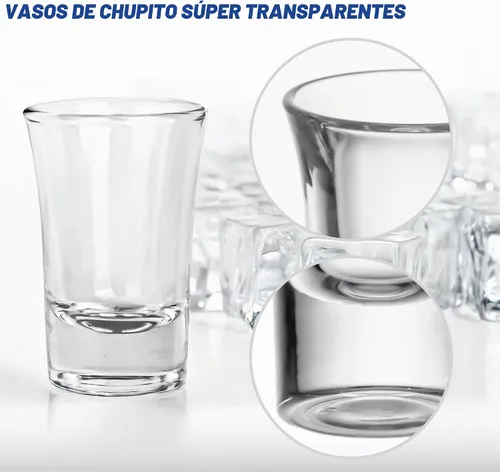 Vista 5 de A&A Wonders Juego de 8 vasos de chupito de 1.5 onzas con base pesada, juego de vasos de chupito con peso, para vasos de chupito de tequila de vodka