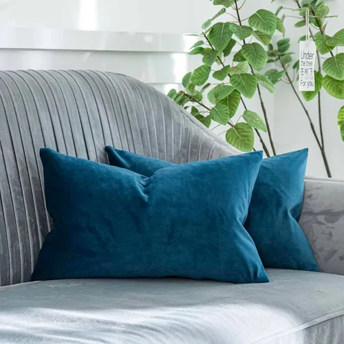Vista 51 de Juego de 2 fundas de almohada decorativas de terciopelo de 14 x 14 pulgadas con cremallera, fundas de cojín cuadradas suaves y lisas de lujo