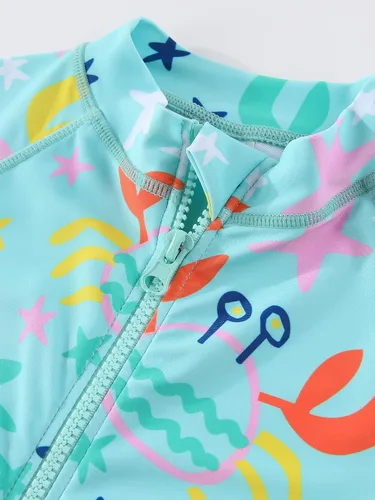 Vista 3 de Traje de baño de una pieza con protección contra erupciones para bebé, traje de baño infantil UPF 50+