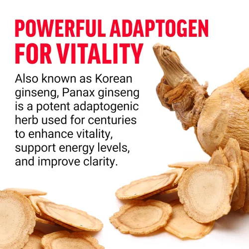 Vista 3 de Force Factor Panax Ginseng Suplemento adaptogénico de ginseng coreano Apoya la energía, la claridad y el bienestar, sin OMG, apto para veganos