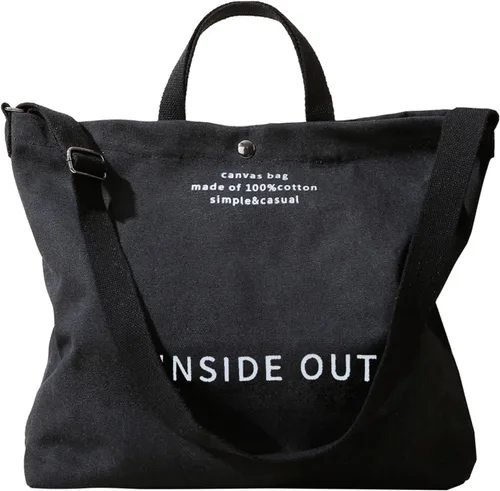Vista 8 de Bolso de mano de lona grande para mujer, bolso de trabajo casual para hombro, bolso cruzado con asa superior, bolsos cruzados