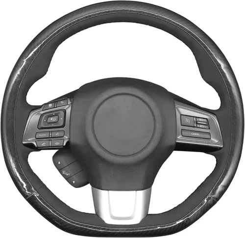 Vista 35 de MEWANT Funda de volante de automóvil transpirable cosida a mano para Subaru WRX 2015-2021 / WRX STI 2015-2021, accesorios para volante Subaru WRX