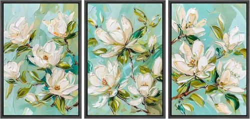 Vista 48 de MUDECOR Lienzo enmarcado para pared, juego de arte de acuarela pastel, bosque de pinos, naturaleza silvestre, ilustraciones modernas, decorativas