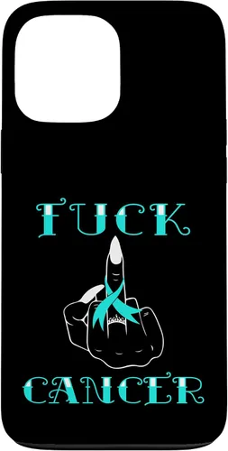 Vista 24 de Fuck Cancer Tattoos Survivor Teal Ribbon Ovarian Cancer Case for iPhone 16