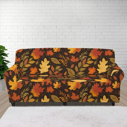 Vista 123 de Horeset Funda elástica para silla con diseño de flores hippie otoñales, funda para sofá, lavable, protección de muebles con espuma antideslizante
