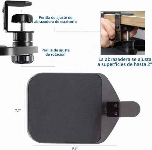 Vista 2 de VIVO Plataforma negra del soporte de la almohadilla del ratón
