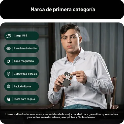 Vista 5 de roygra Funda para cigarrillos con encendedor (paquete de 2), interruptor magnético tamaño King de 85mm, soporte de 20 unidades para hombres