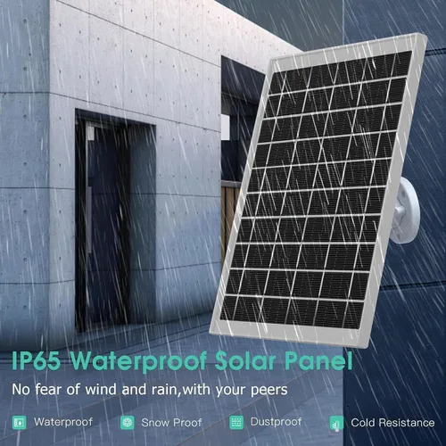 Vista 4 de Paquete de 4 cargadores de panel solar USB tipo C de 7 W compatibles con Ring Outdoor Cam Plus, Stick Up Cam Pro, Spotlight Cam Plus, Spotlight Cam