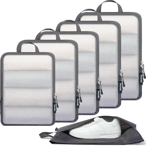 Vista 89 de BAGAIL 4 Set/6 Set Ultraligero Compresión Embalaje Cubos Organizador de Embalaje para Accesorios de Viaje Equipaje Maleta Mochila