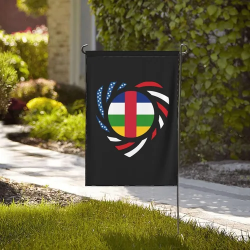 Vista 2 de We Heart America And Central African Republic Love Forever Garden Flag 28"x40" Inch Double Sided Garden Flags Home Lawn Outdoor Decor Flags Party