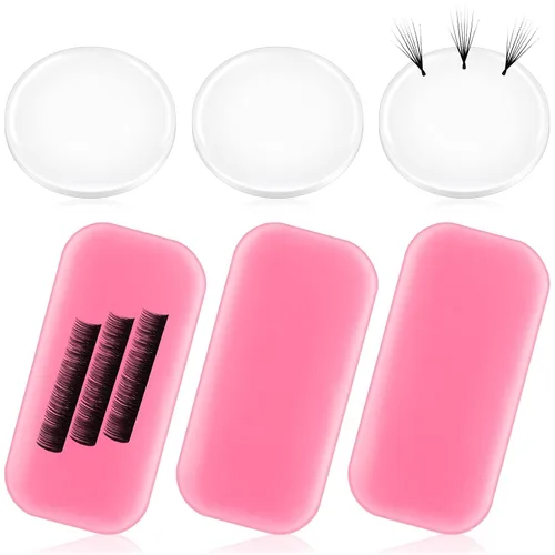 Vista 7 de Maitys 6 almohadillas de silicona para extensiones de pestañas para pestañas, reutilizables, adhesivas, de silicona, para extensiones de pestañas