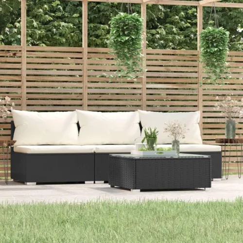 Vista 92 de Sofá de 3 plazas con cojines de ratán de poliéster marrón, juego de muebles de patio al aire libre con 3 sofás centrales para patio trasero, jardín