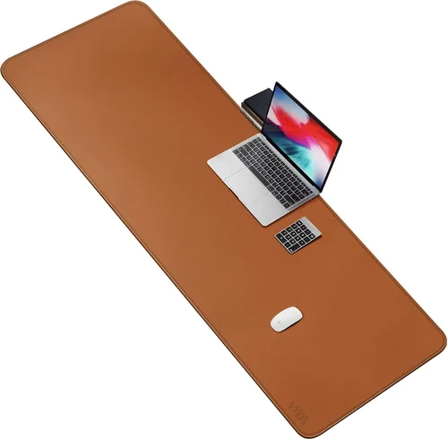 Vista 30 de Vyaaa 63" x 24" PU Leather Desk Mat, Black Large Mouse Pad Extra Large Office Desk Mat, Non-Slip Desk Blotter, Laptop Desk Pad, Waterproof Desk