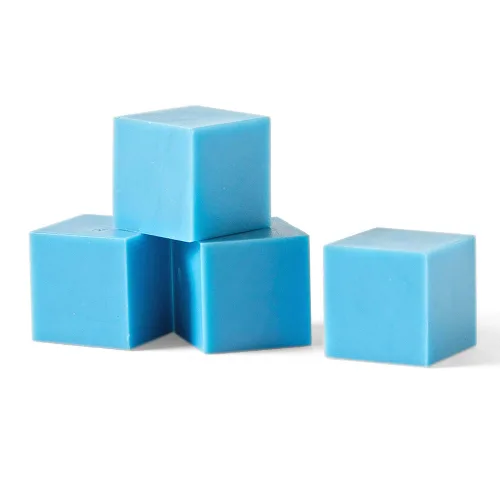 Vista 4 de hand2mind Base de plástico azul de diez bloques de unidades, bloques de valor posicional, cubos de conteo para matemáticas de niños, juego de base