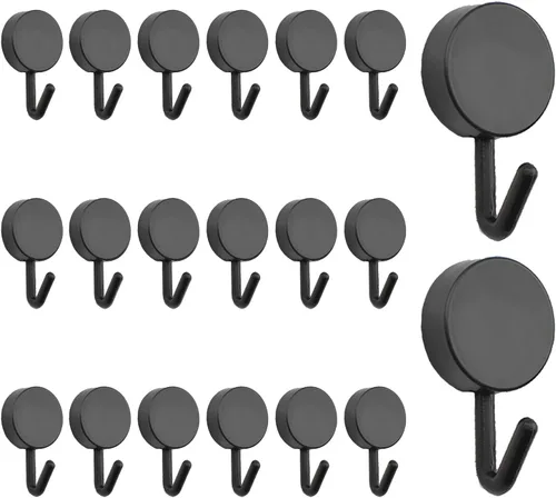 Vista 10 de MOROBOR Ganchos autoadhesivos, 20 ganchos de plástico resistentes para llaves de pared, soportes para calcetines para el hogar, cocina, baño, Blanco