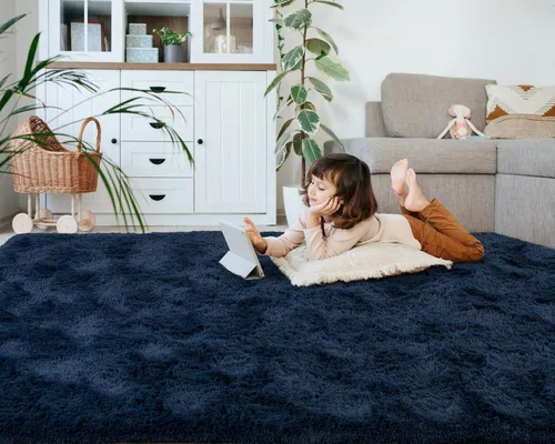 Vista 231 de Softlife Alfombra naranja para dormitorio, alfombra de felpa esponjosa para sala de estar para niñas, alfombra lanuda para niños, alfombra suave