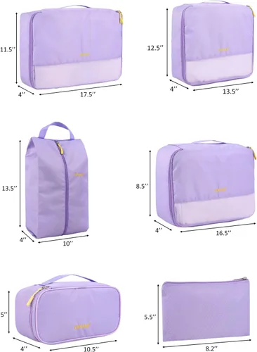 Vista 2 de COVAX Cubos de embalaje para maletas, juego de 5 bolsas organizadoras de equipaje de viaje y cubos de almacenamiento para mujeres y hombres