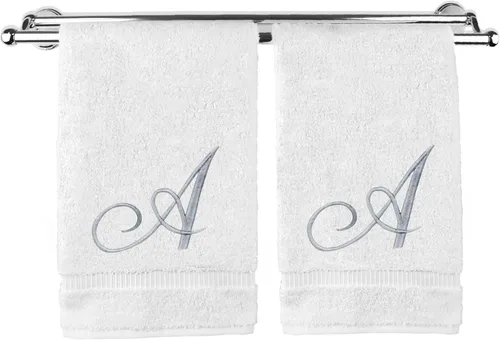 Vista 137 de Toalla de mano con monograma, regalo personalizado, 16 x 30 pulgadas, extra absorbente, 100% algodón turco, acabado de rizo suave, para baño, cocina