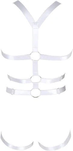 Vista 3 de BANSSGOTH Cinturón de arnés de cuerpo completo para hombre, con tiras elásticas, punk, gótico, EDC para baile, Halloween, rave
