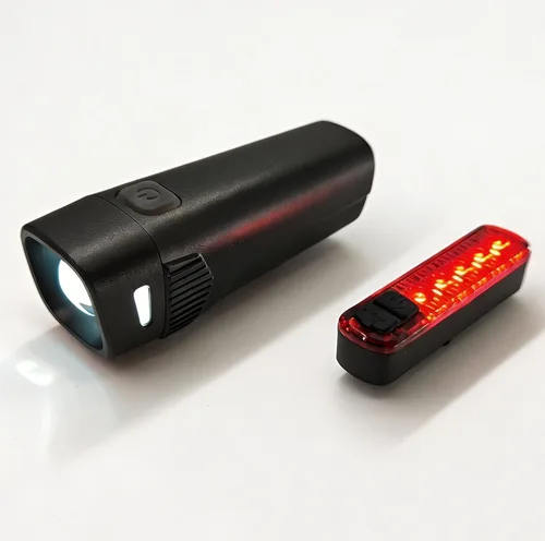 Vista 2 de 400LM USB Rechargeable Bike Light Set, Front Headlight & Rear Taillight, 5 Lighting Modes, Waterproof Safety Cycling Lights for Road Mountain Bikes