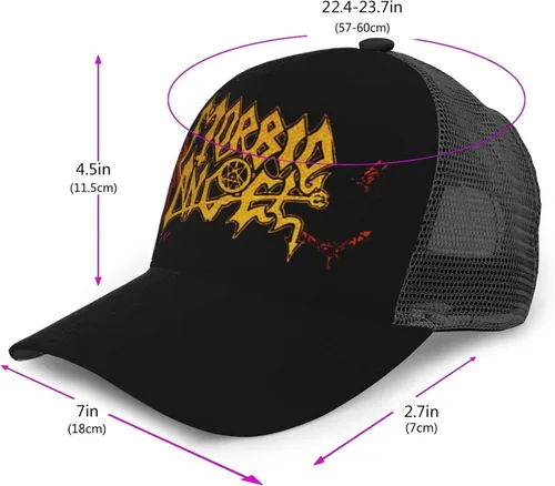 Vista 2 de Morbid Metal Band Angel Adjustable Baseball Cap Funny Men's Mesh Fishing Hat Snapback Trucker Hat Classic Suitable for Outdoors Such as Riding