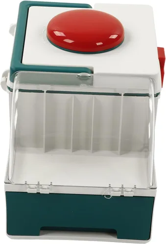 Vista 8 de Caja linda ambulancia forma doble capa gran capacidad caja de almacenamiento con mango portátil verde (verde)