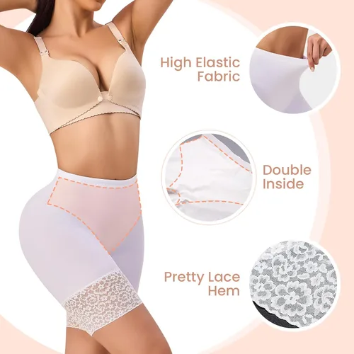 Vista 3 de Anygirl Slip Shorts for Under Dresses Tummy Control Shapewear Shorts Thigh Slimmer Boyshorts Panties Shorts for Under Dresses
