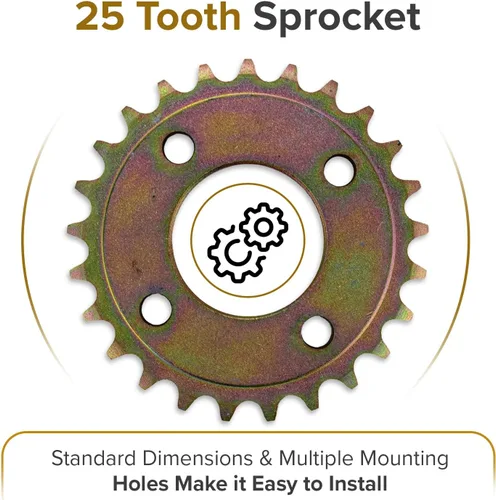 Vista 5 de AlveyTech #420 Cadena 25 dientes piñón trasero para Coleman KT196 y CK196196cc 6.5 Hp Go-Karts