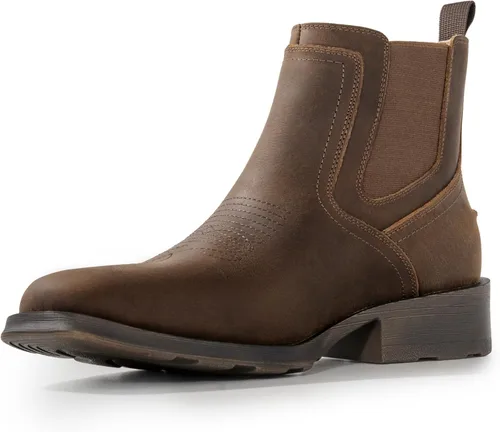 Vista 11 de Botas vaqueras para hombre, botas Chelsea occidentales con punta Negro