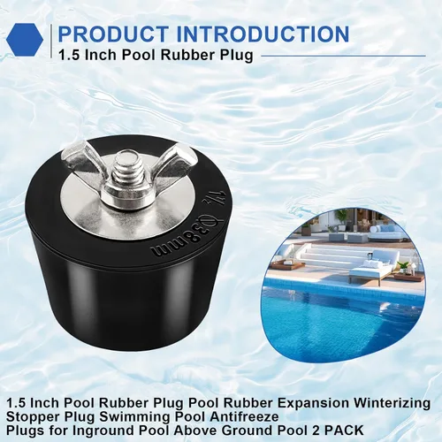 Vista 2 de Tapón de goma para piscina de 1.5 pulgadas, tapón de expansión de goma para piscina, tapones anticongelantes para piscina enterrada sobre el suelo