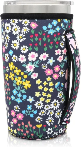 Vista 12 de Fundas Aislantes de Neopreno Portavasos con Asa para Vasos Tumbler de 20oz, Funda Reutilizable para Café Helado Para Tazas de Café de 30oz - 32oz