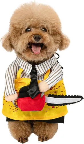 Vista 11 de NACOCO Disfraz de muñeca de Halloween para perro, estilo tijera, disfraz de mascota, Navidad, cosplay, muñeca ajustable, divertida ropa especial