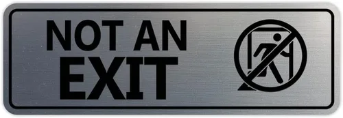 Vista 10 de Letrero estándar NOT an EXIT (Stick Man) (negro/oro), tamaño pequeño
