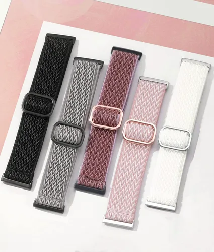 Vista 5 de Paquete de 10 correas para Fitbit Versa 3/Fitbit Versa 4 Band/Fitbit Sense bandas para hombres y mujeres, correa elástica ajustable de nailon