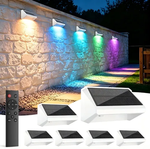 Vista 21 de Luces solares para valla al aire libre, paquete de 12 luces RGB Blanco